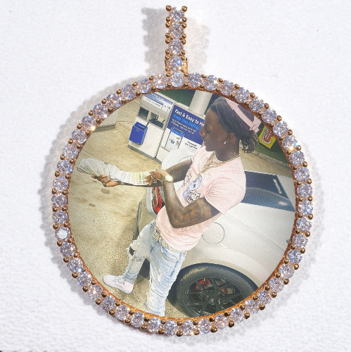 LARGE 3D CIRCLE CUSTOM PICTURE PENDANT