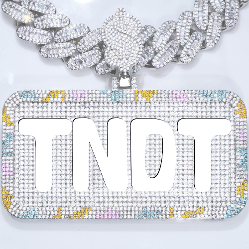 CUSTOM LETTER NECKLACE 3D COLORFUL SQUARE
