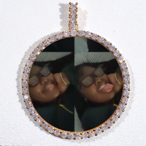 LARGE 3D CIRCLE CUSTOM PICTURE PENDANT