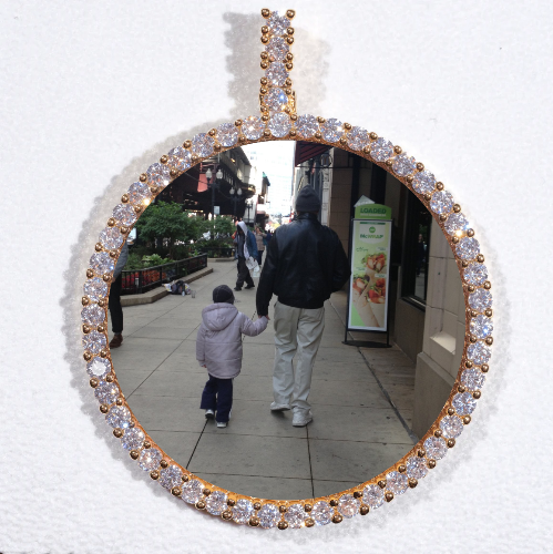 LARGE 3D CIRCLE CUSTOM PICTURE PENDANT