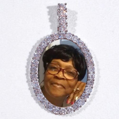 Large 3D Oval Custom Picture Pendant