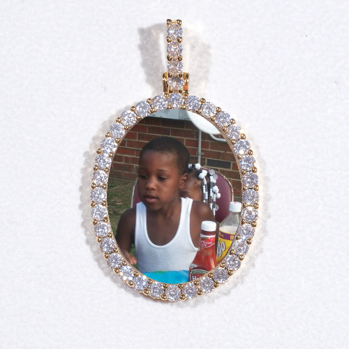 3D Oval Custom Picture Pendant