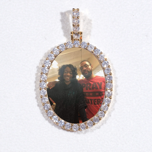3D Oval Custom Picture Pendant