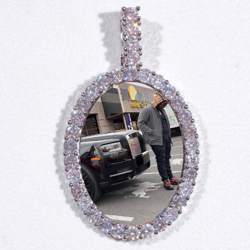 Large 3D Oval Custom Picture Pendant