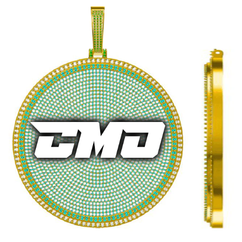 CUSTOM LETTER NECKLACE 3D BIG DISC