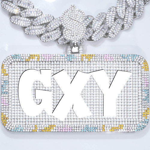 CUSTOM LETTER NECKLACE 3D COLORFUL SQUARE