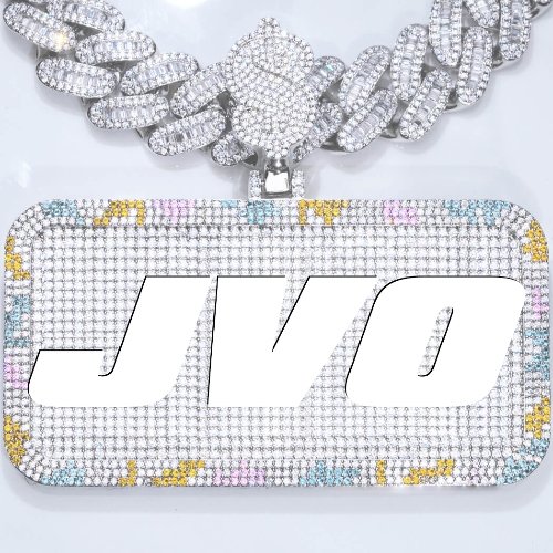 CUSTOM LETTER NECKLACE 3D COLORFUL SQUARE