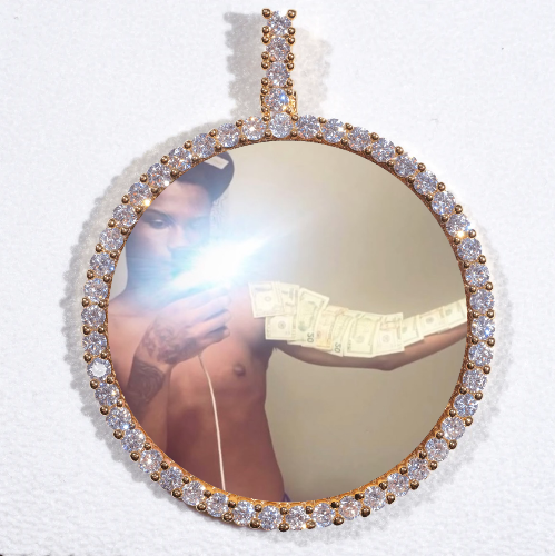 LARGE 3D CIRCLE CUSTOM PICTURE PENDANT