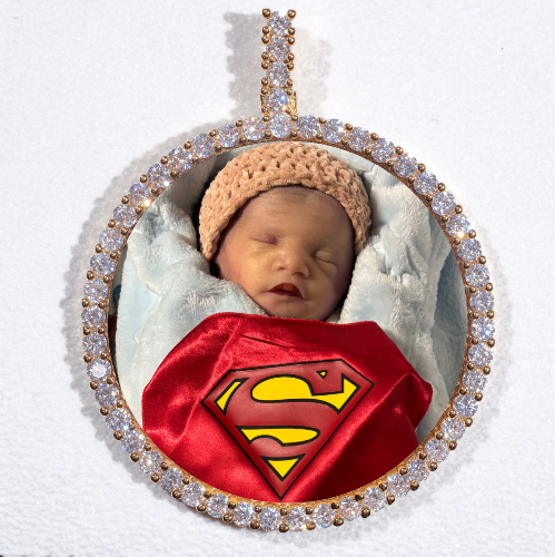 LARGE 3D CIRCLE CUSTOM PICTURE PENDANT