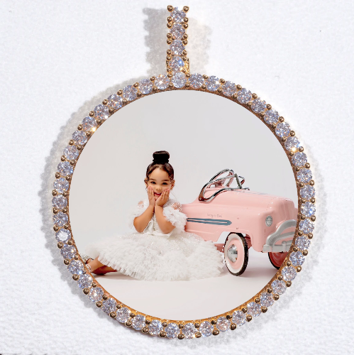 LARGE 3D CIRCLE CUSTOM PICTURE PENDANT