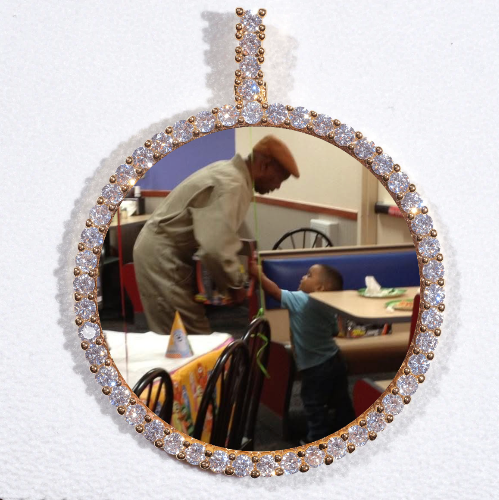 LARGE 3D CIRCLE CUSTOM PICTURE PENDANT