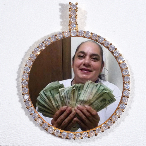 LARGE 3D CIRCLE CUSTOM PICTURE PENDANT