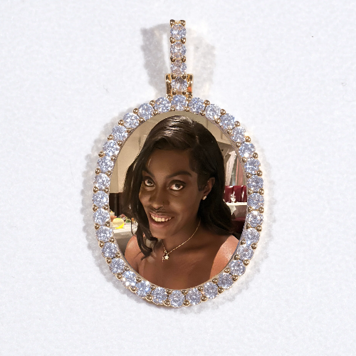 3D Oval Custom Picture Pendant