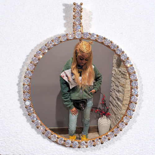 LARGE 3D CIRCLE CUSTOM PICTURE PENDANT