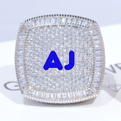 CUSTOM LETTER 3D ICED RING