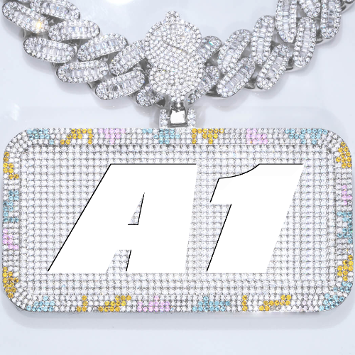 CUSTOM LETTER NECKLACE 3D COLORFUL SQUARE