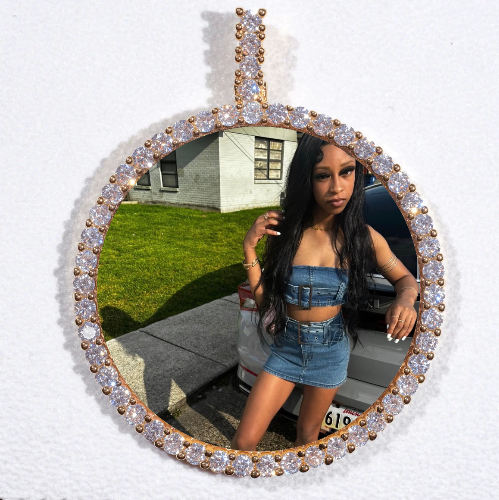 LARGE 3D CIRCLE CUSTOM PICTURE PENDANT