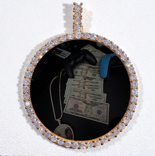 LARGE 3D CIRCLE CUSTOM PICTURE PENDANT