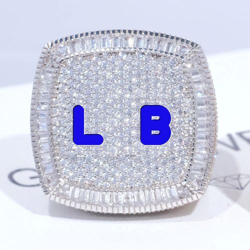 CUSTOM LETTER 3D ICED RING