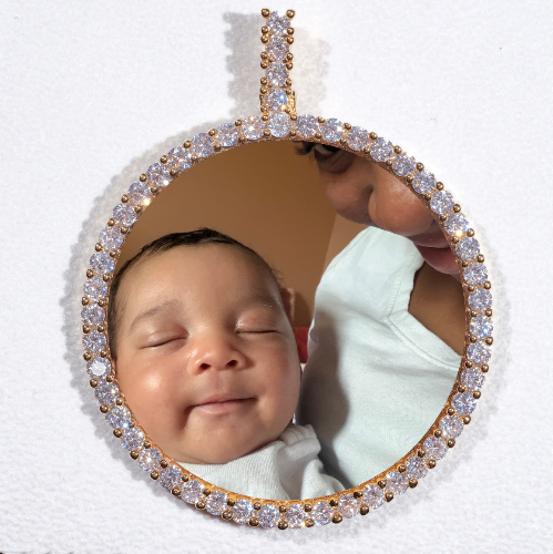 LARGE 3D CIRCLE CUSTOM PICTURE PENDANT