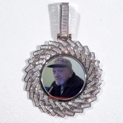 Large 3D Baguette Custom Picture Pendant