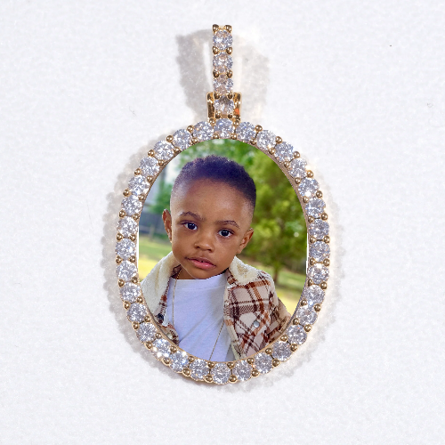 3D Oval Custom Picture Pendant