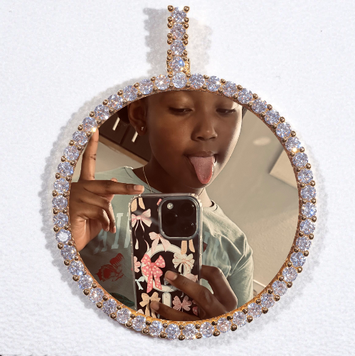 LARGE 3D CIRCLE CUSTOM PICTURE PENDANT