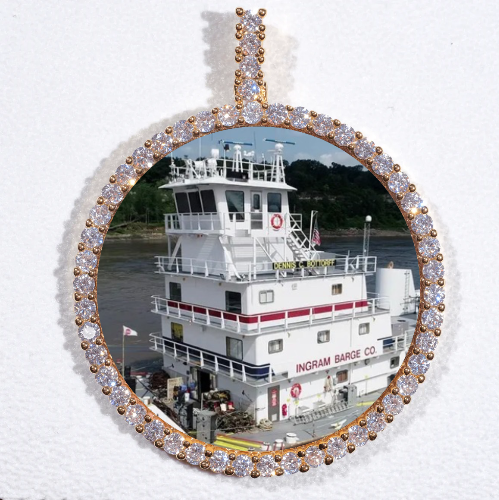 LARGE 3D CIRCLE CUSTOM PICTURE PENDANT