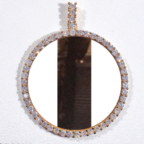 LARGE 3D CIRCLE CUSTOM PICTURE PENDANT