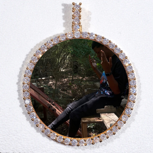LARGE 3D CIRCLE CUSTOM PICTURE PENDANT