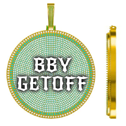 CUSTOM LETTER NECKLACE 3D BIG DISC