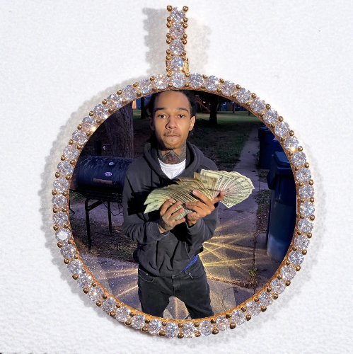 LARGE 3D CIRCLE CUSTOM PICTURE PENDANT