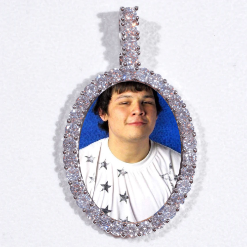 Large 3D Oval Custom Picture Pendant