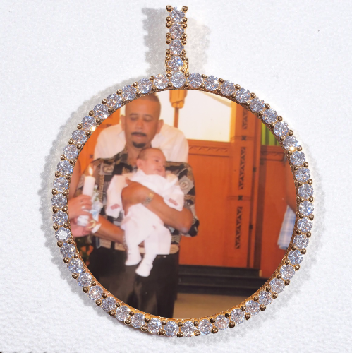LARGE 3D CIRCLE CUSTOM PICTURE PENDANT