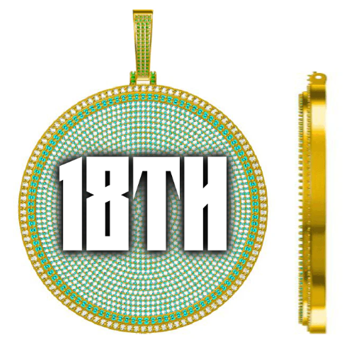 CUSTOM LETTER NECKLACE 3D BIG DISC
