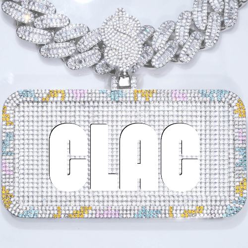 CUSTOM LETTER NECKLACE 3D COLORFUL SQUARE