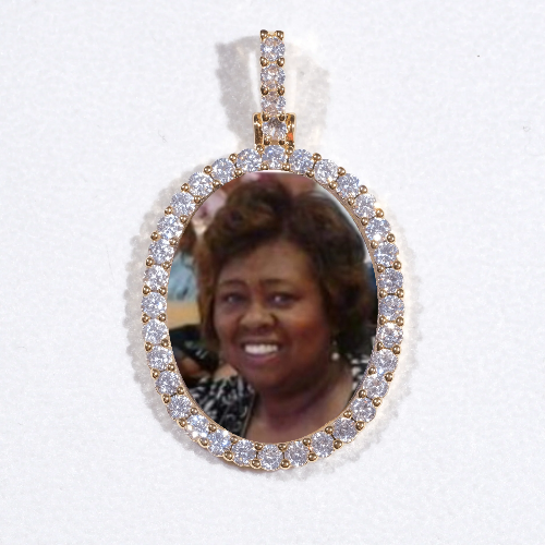3D Oval Custom Picture Pendant