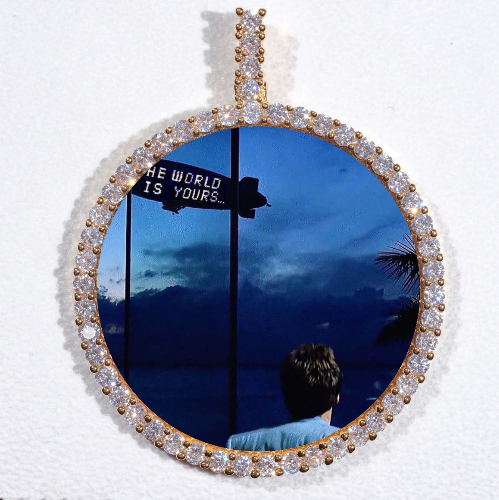 LARGE 3D CIRCLE CUSTOM PICTURE PENDANT