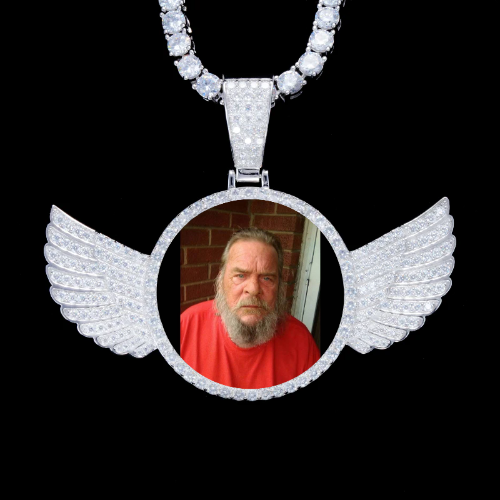 925S & VVS Moissanite 3D Wing Custom Picture Pendant