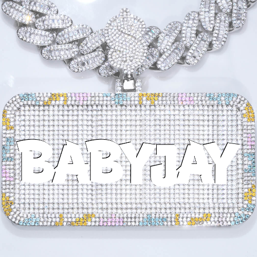 CUSTOM LETTER NECKLACE 3D COLORFUL SQUARE