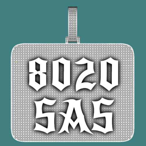 CUSTOM LETTER NECKLACE 3D BIG SQUARE