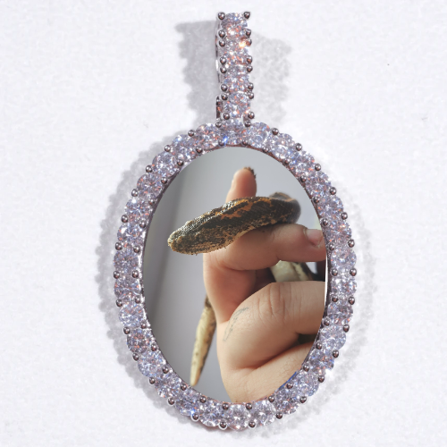 Large 3D Oval Custom Picture Pendant