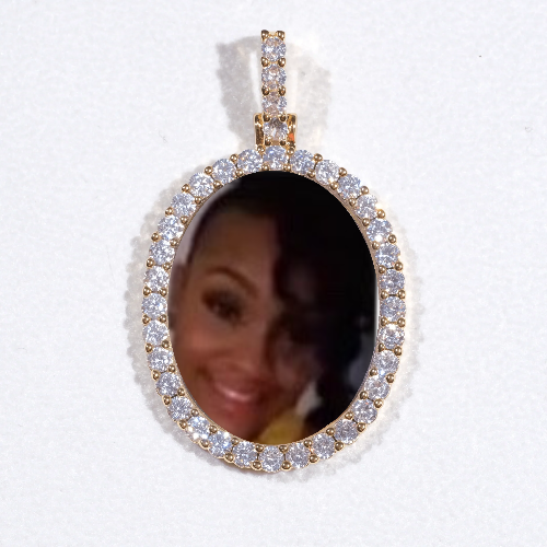 3D Oval Custom Picture Pendant
