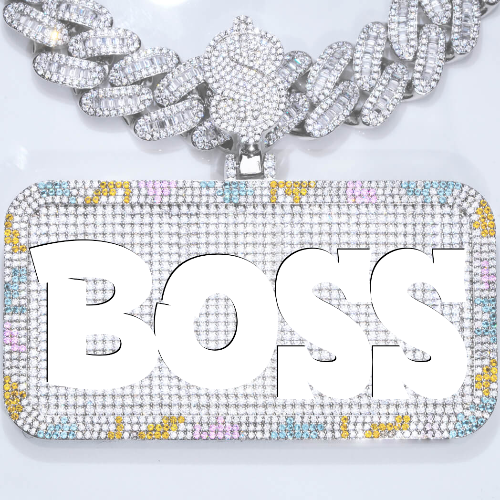 CUSTOM LETTER NECKLACE 3D COLORFUL SQUARE