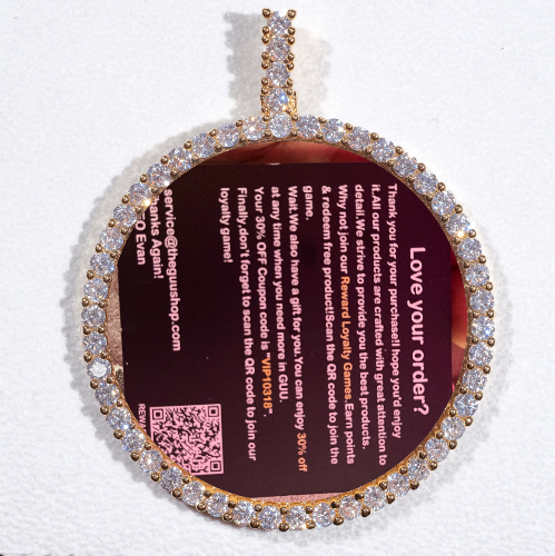 LARGE 3D CIRCLE CUSTOM PICTURE PENDANT