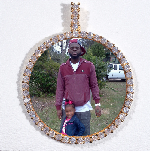 LARGE 3D CIRCLE CUSTOM PICTURE PENDANT