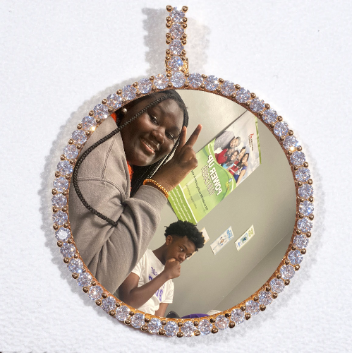 LARGE 3D CIRCLE CUSTOM PICTURE PENDANT