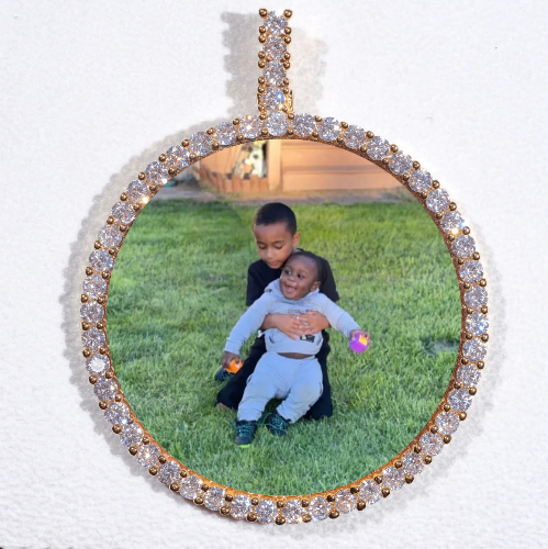 LARGE 3D CIRCLE CUSTOM PICTURE PENDANT