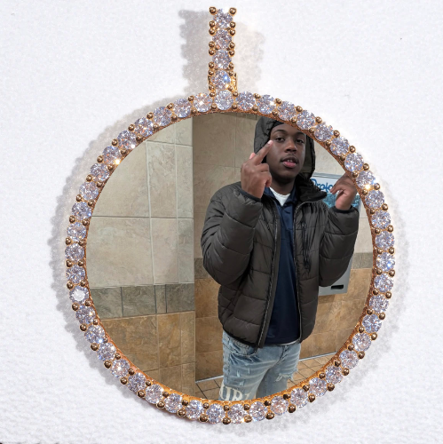 LARGE 3D CIRCLE CUSTOM PICTURE PENDANT