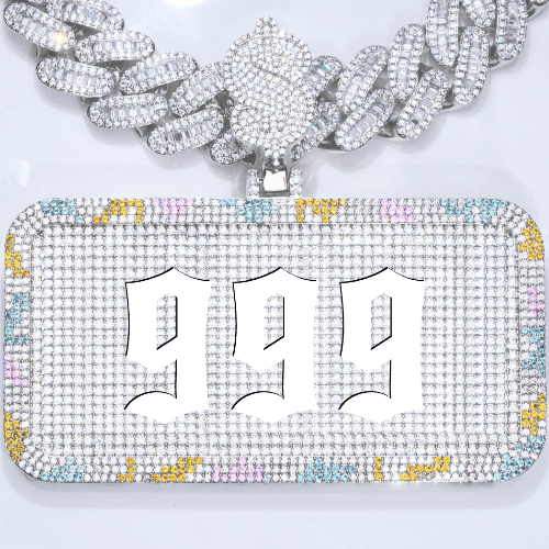 CUSTOM LETTER NECKLACE 3D COLORFUL SQUARE
